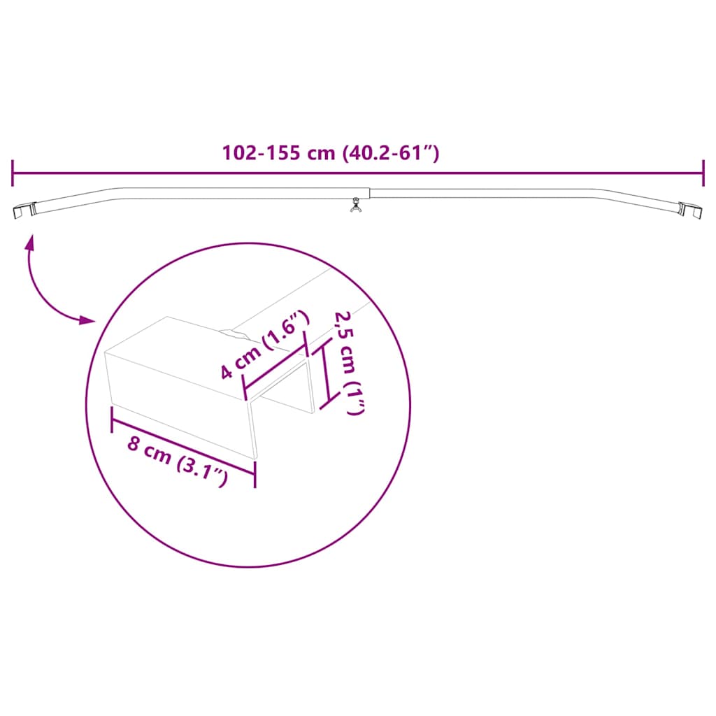 vidaXL Zeilbeugel voor aanhangers 2 pcs Zilver 100-145 cm Aluminium