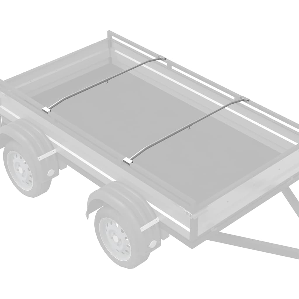 vidaXL Zeilbeugel voor aanhangers 2 pcs Zilver 100-145 cm Aluminium