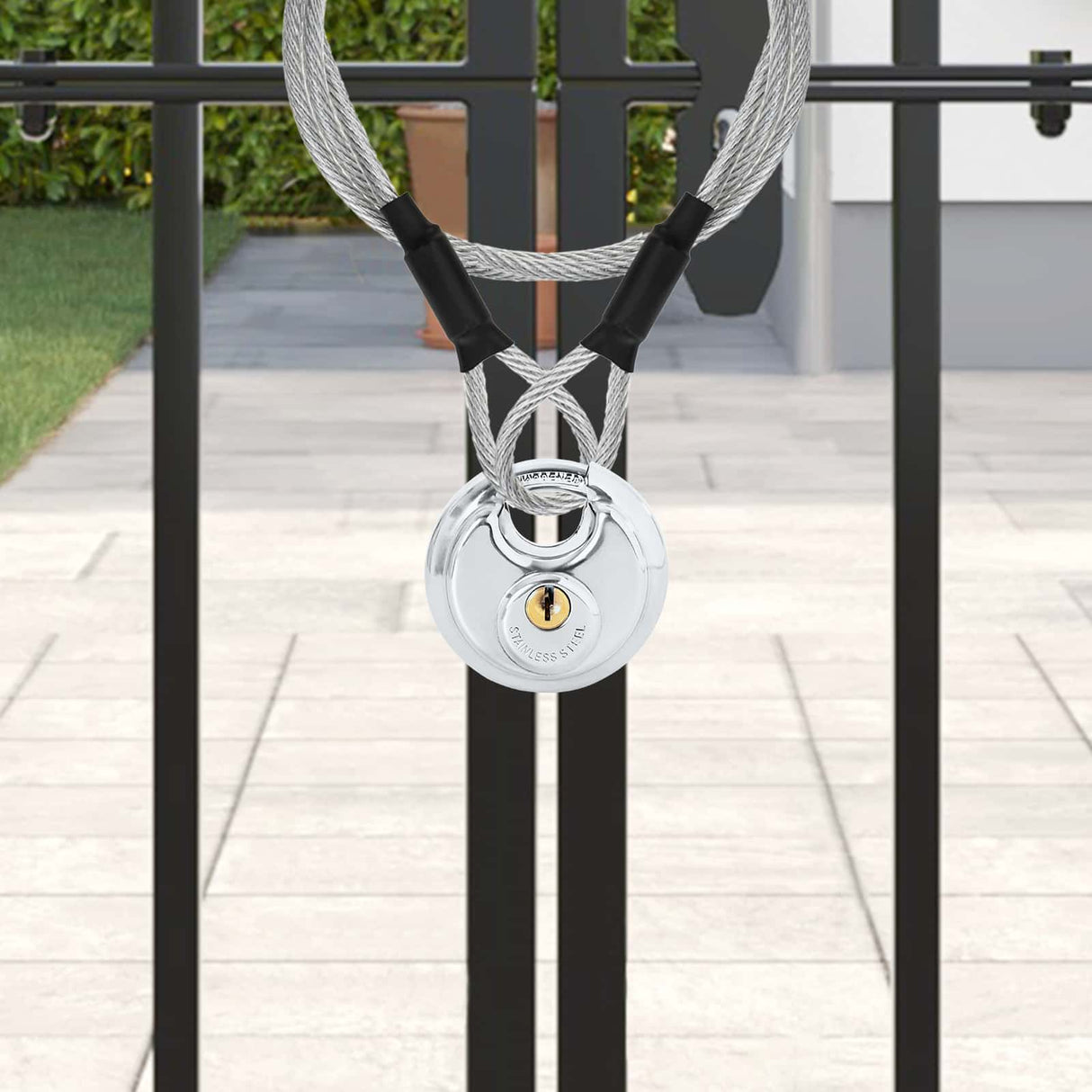 vidaXL Discusloten met sleutels 2 pcs Zilver 6 x 2,3 x 6 cm