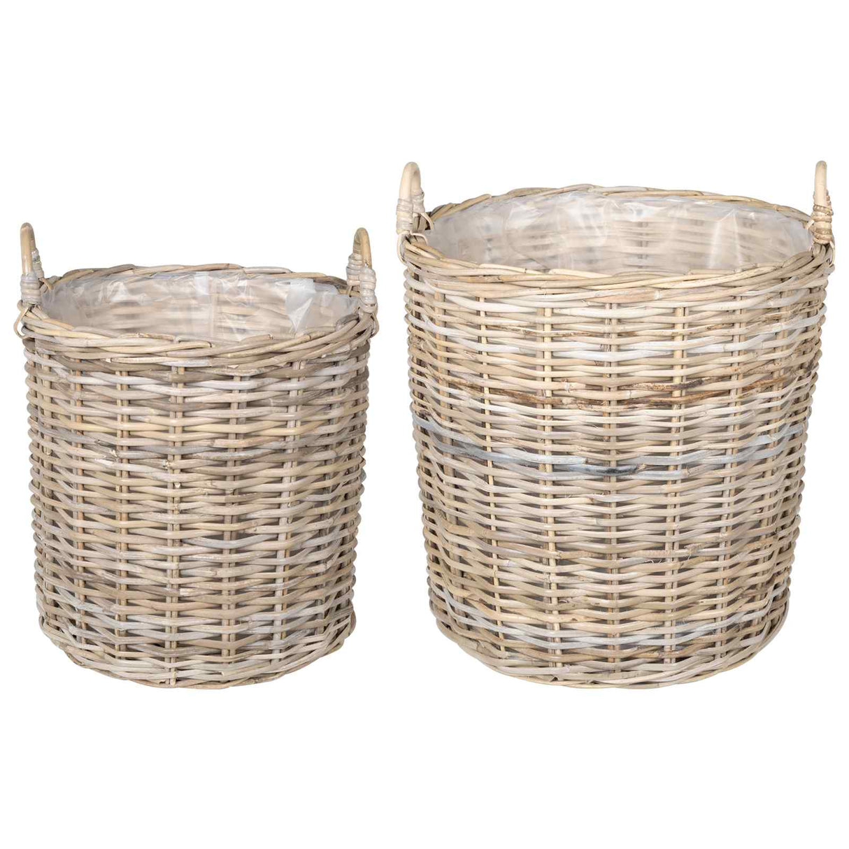 vidaXL Plantmand met opslag 2 pcs Grijs Lacak Riet