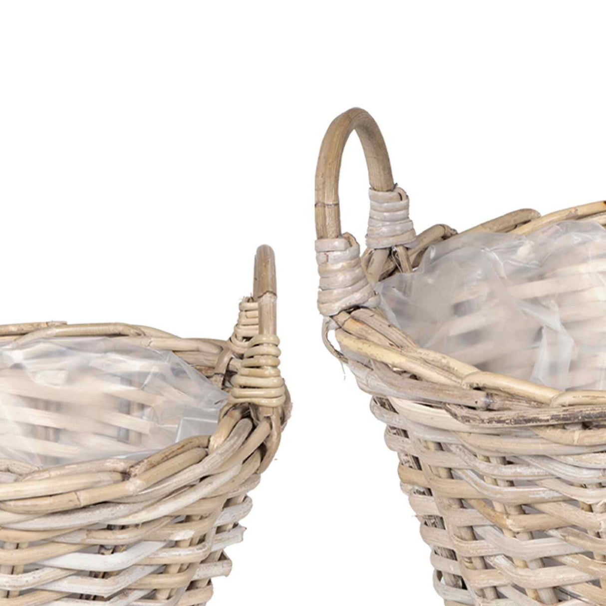 vidaXL Planter Basket with Storage 2 pcs Grey Lacak Reed