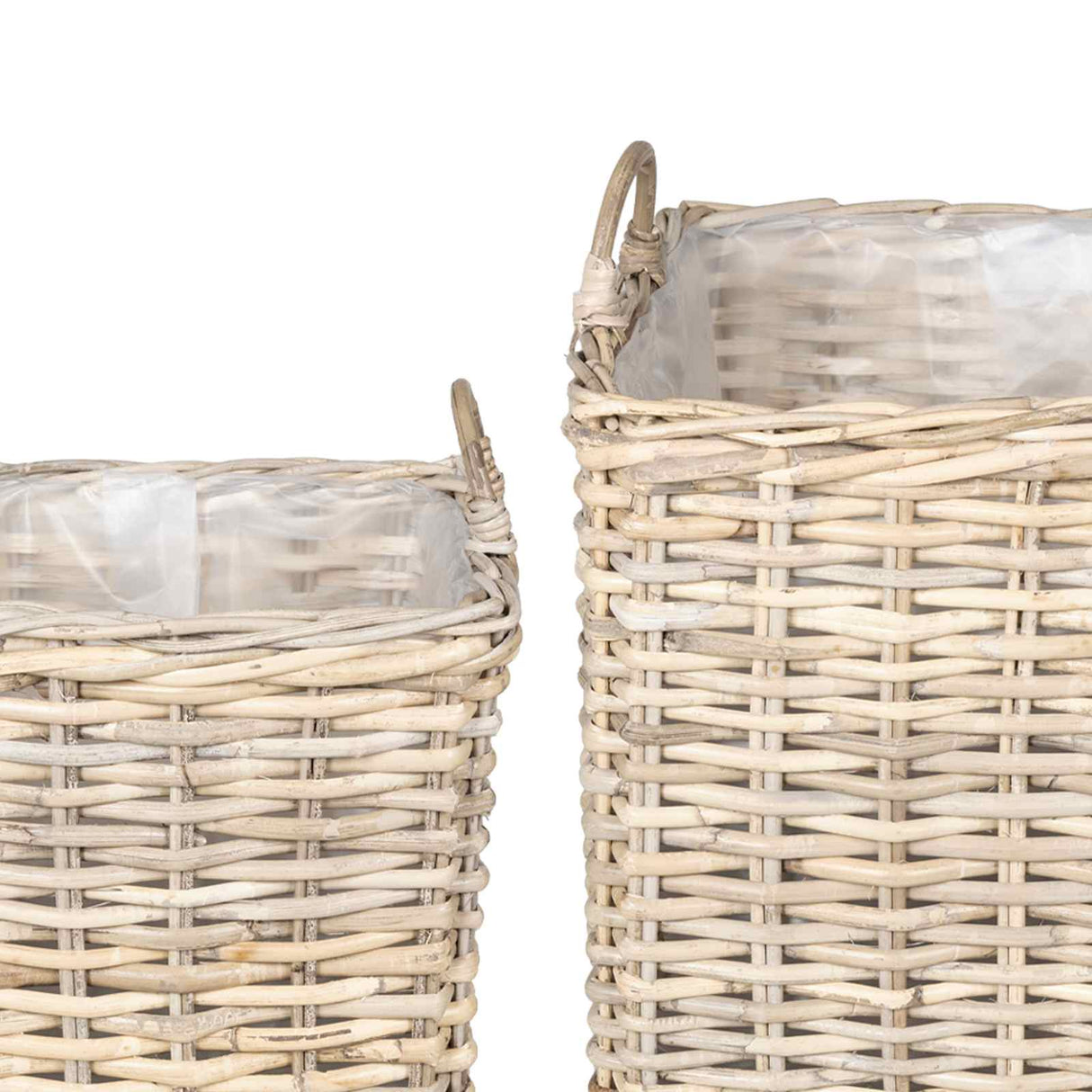 vidaXL Planter with Storage 2 pcs Grey Lacak Rattan