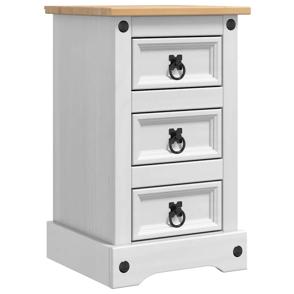 vidaXL Corona Bedside Cabinet 35x32.5x58 cm Solid Pine Wood