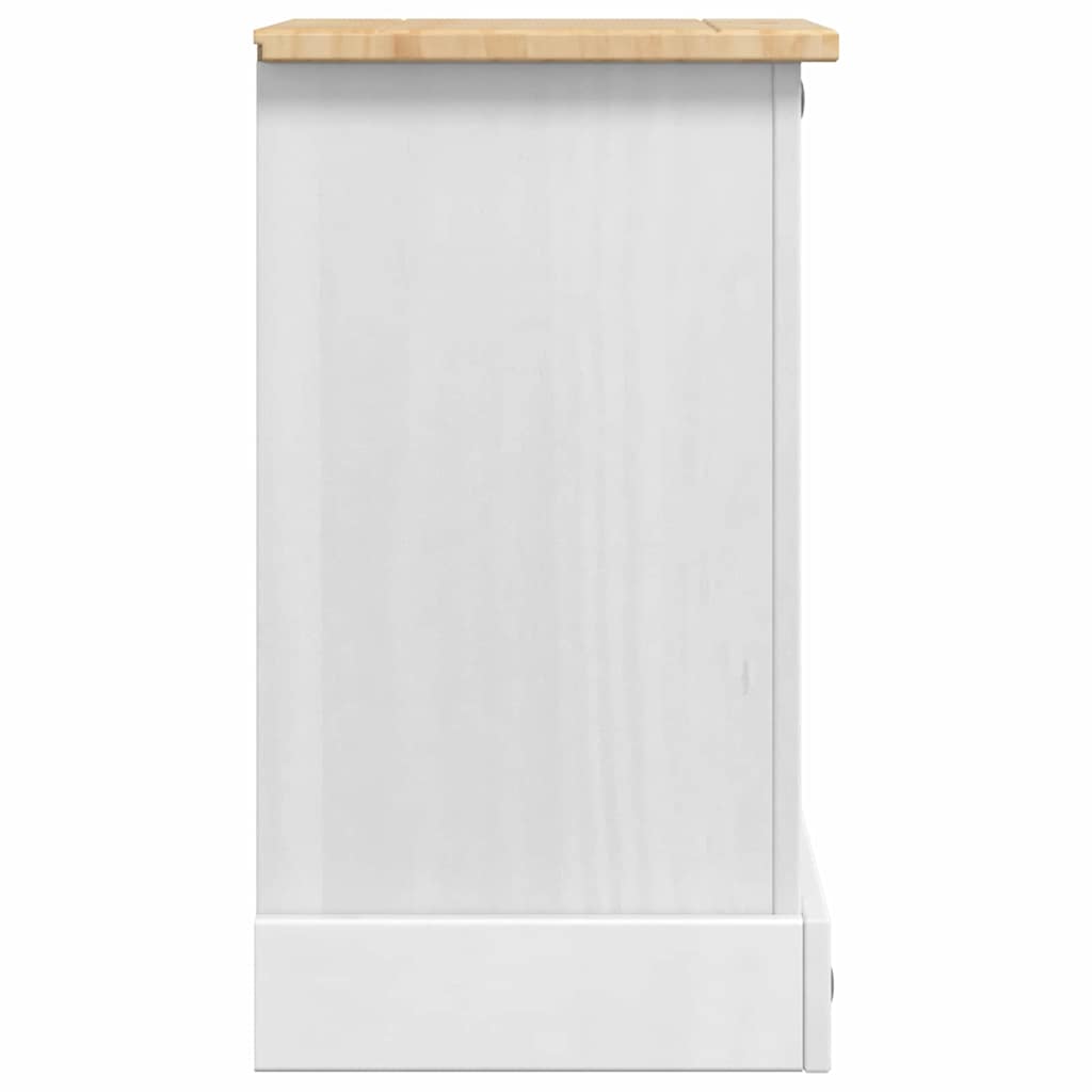 vidaXL Corona Bedside Cabinet 35x32.5x58 cm Solid Pine Wood