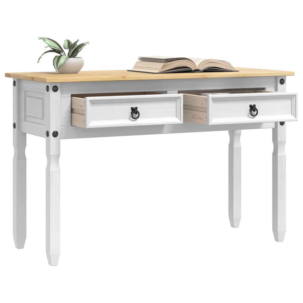 vidaXL Bijzettafel Corona Wit 115 x 46 x 73 cm Massief grenenhout