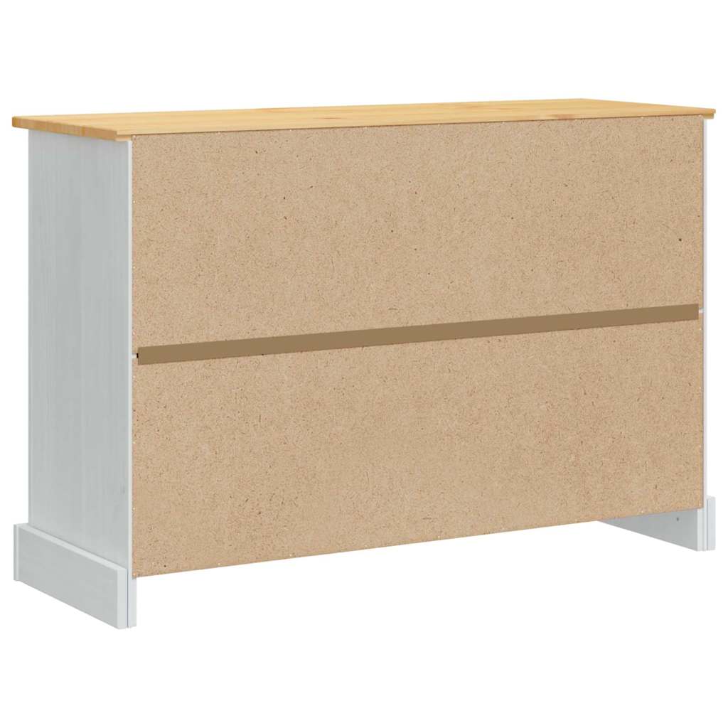 vidaXL Opbergkisten Corona Wit 112 x 40 x 75 cm Massief grenenhout