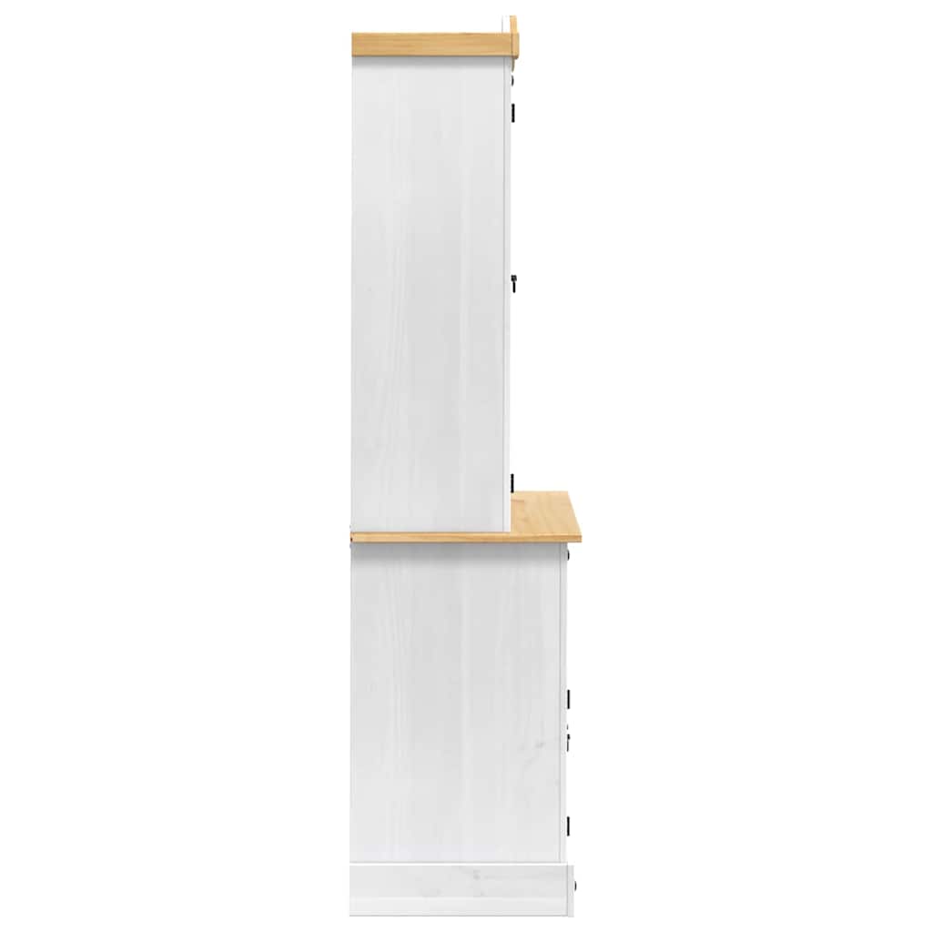 vidaXL Dressoir Corona Wit 100 x 48,5 x 179 cm Massief grenenhout