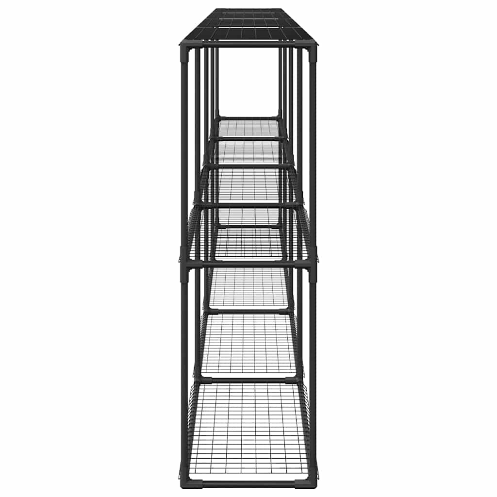 vidaXL 3-Tier Plant Stand Black 400 x 32 x 104 cm Steel