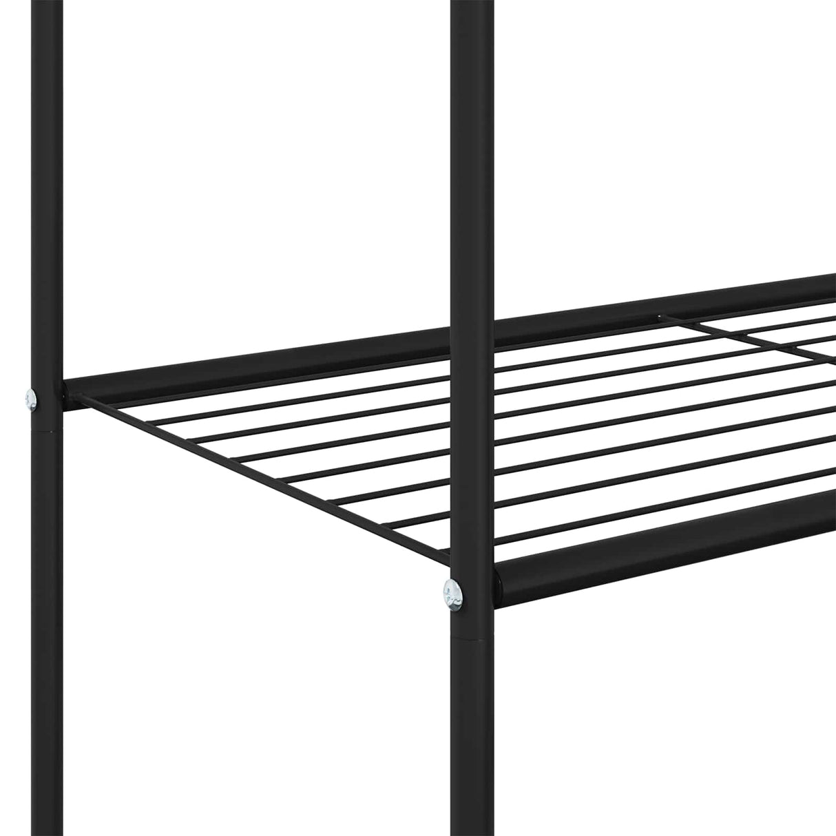 vidaXL Kledingrek met plank met wiel met opslag Zwart 80 x 53 x 156 cm