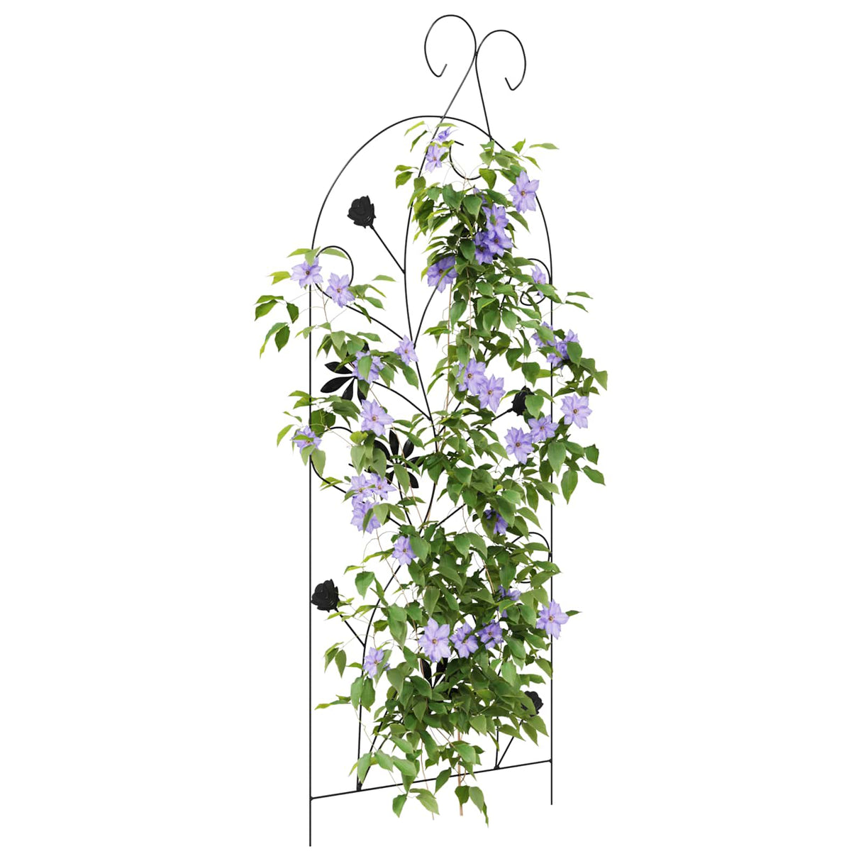 vidaXL Tuinhek met slot 3 pcs Zwart 112 x 39,5 cm Staal