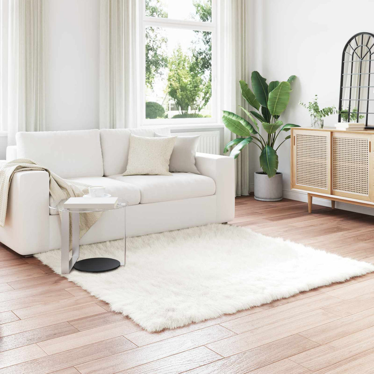 vidaXL Faux Schaapsvacht Tapijt Tafalla Wit 60 x 110 cm Polyester