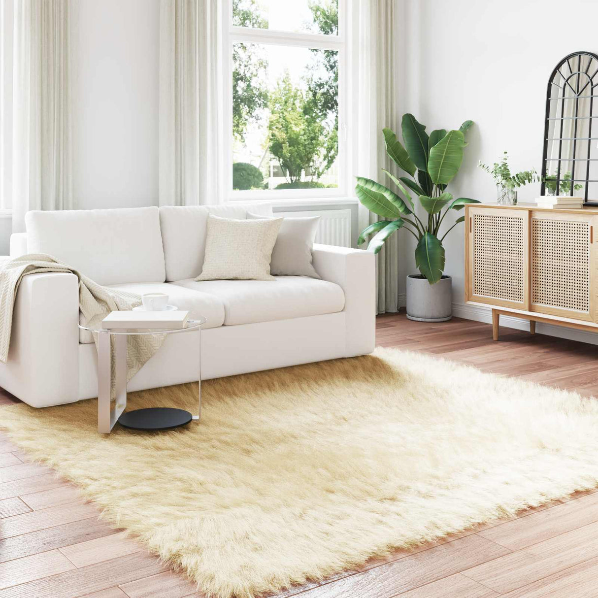 vidaXL Faux Schaapsvacht Tapijt Tafalla Wit 60 x 110 cm Polyester