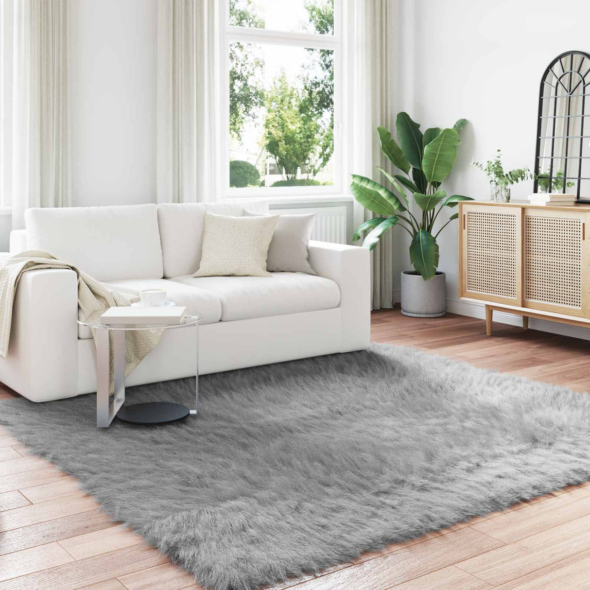 vidaXL Faux Schaapsvacht Tapijt Tafalla Wit 60 x 110 cm Polyester