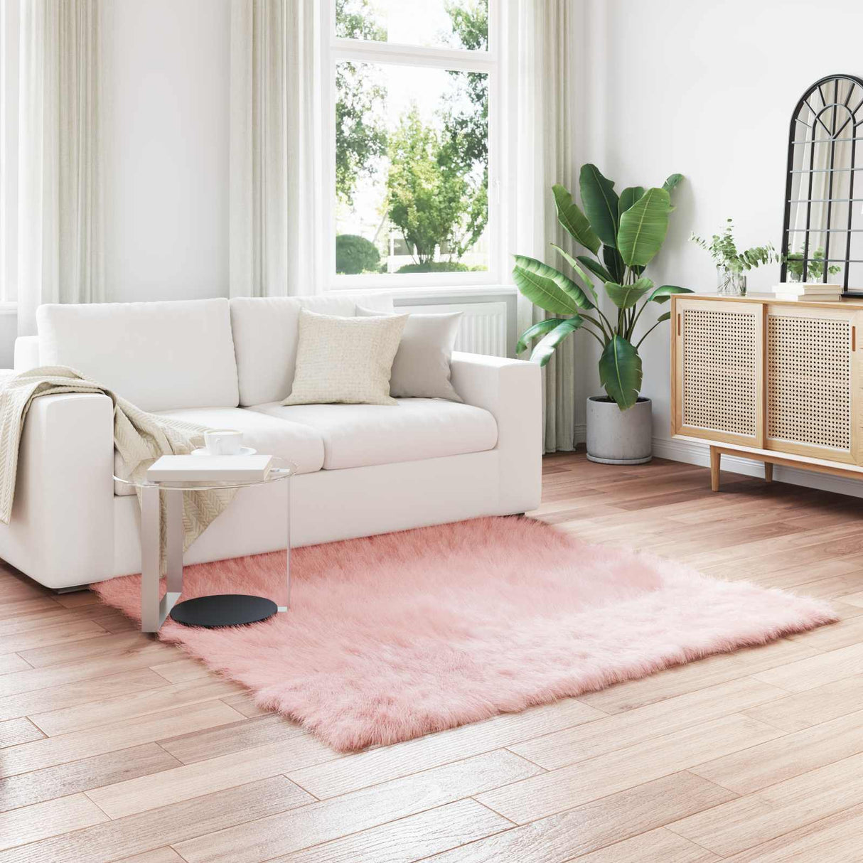 vidaXL Faux Schaapsvacht Tapijt Tafalla Wit 60 x 110 cm Polyester