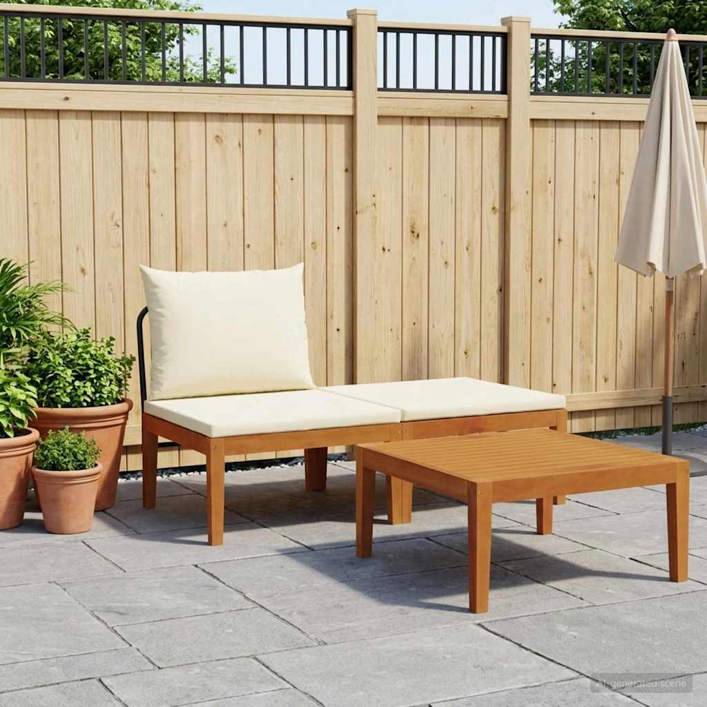 vidaXL Coffee Table Solid Acacia Wood Natural 60 x 60 x 30 cm