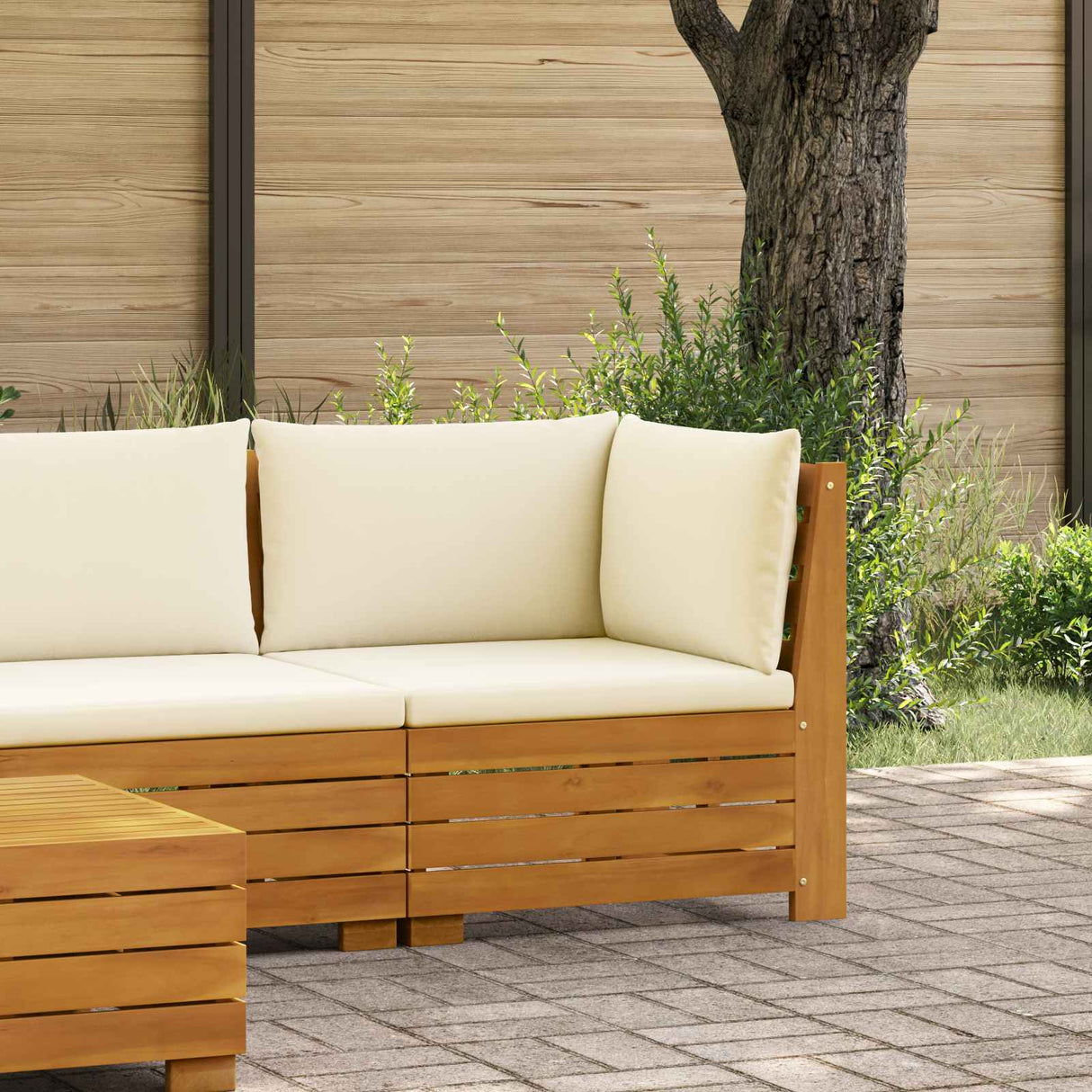 vidaXL Garden Side Table Solid Acacia Wood Brown 60 x 60 x 30 cm