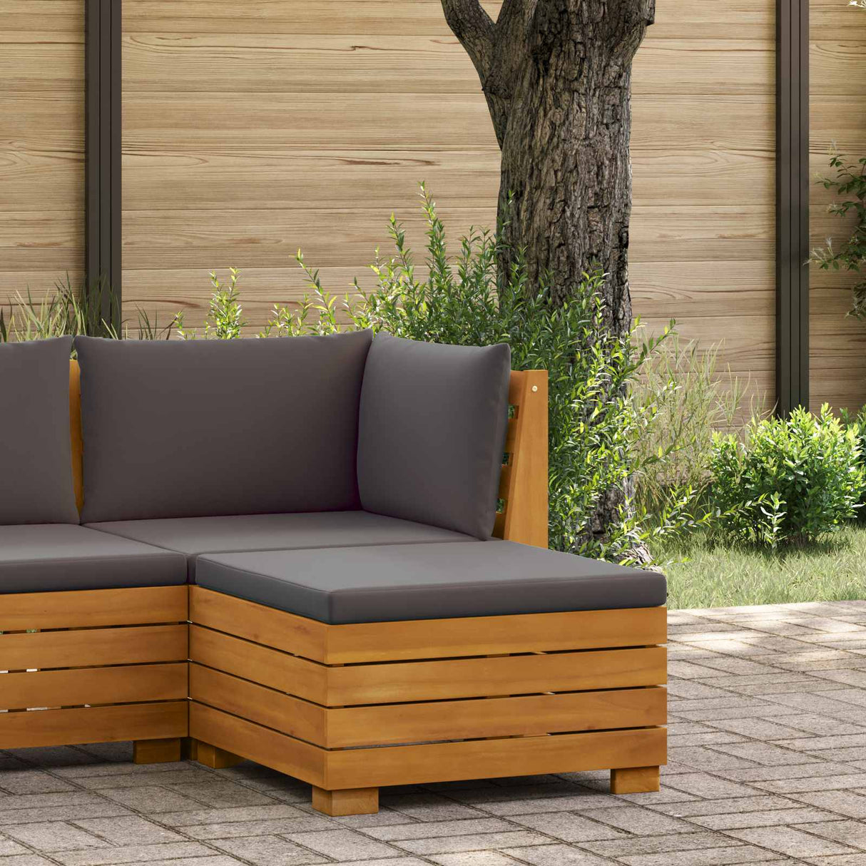 vidaXL Garden Side Table Solid Acacia Wood Brown 60 x 60 x 30 cm