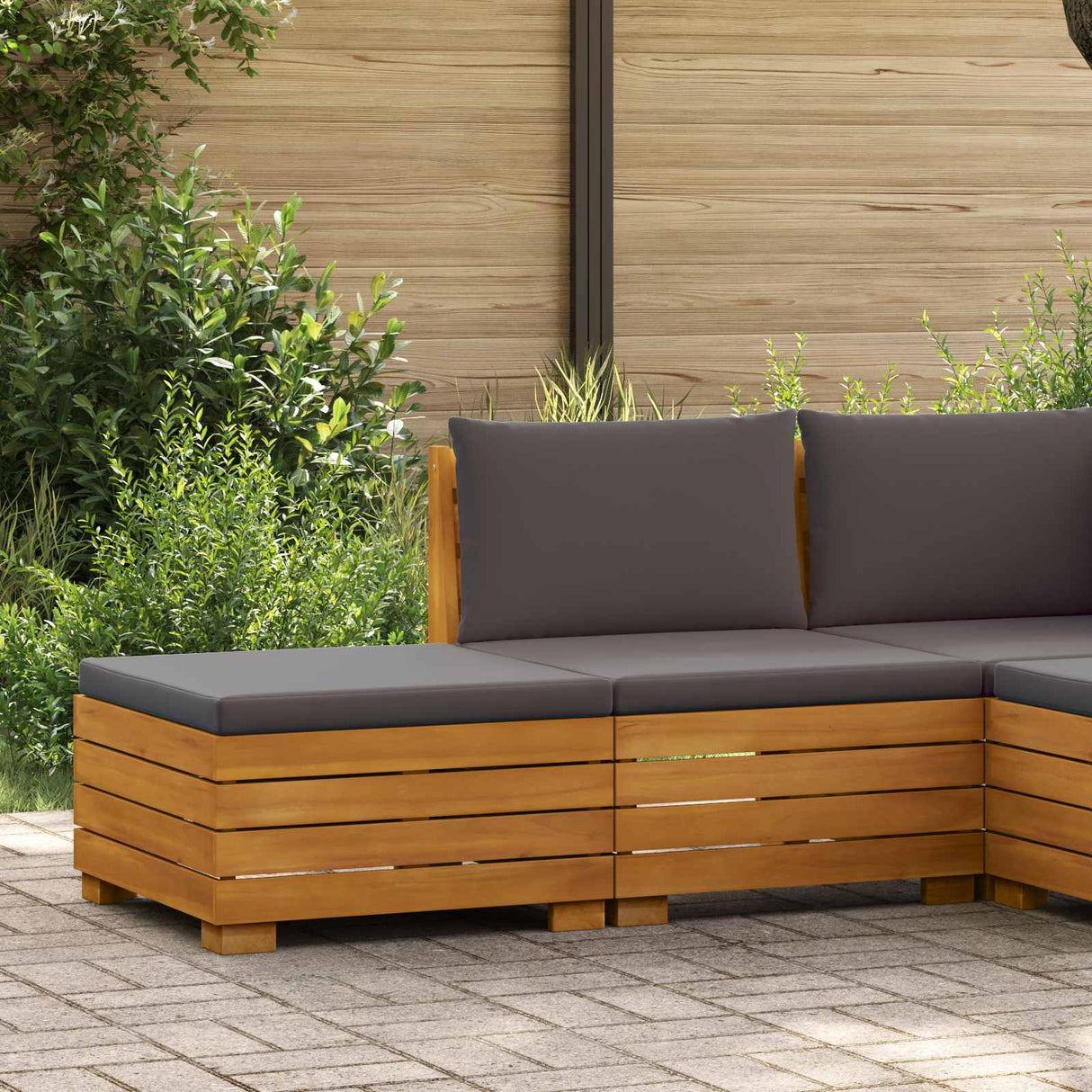 vidaXL Garden Side Table Solid Acacia Wood Brown 60 x 60 x 30 cm