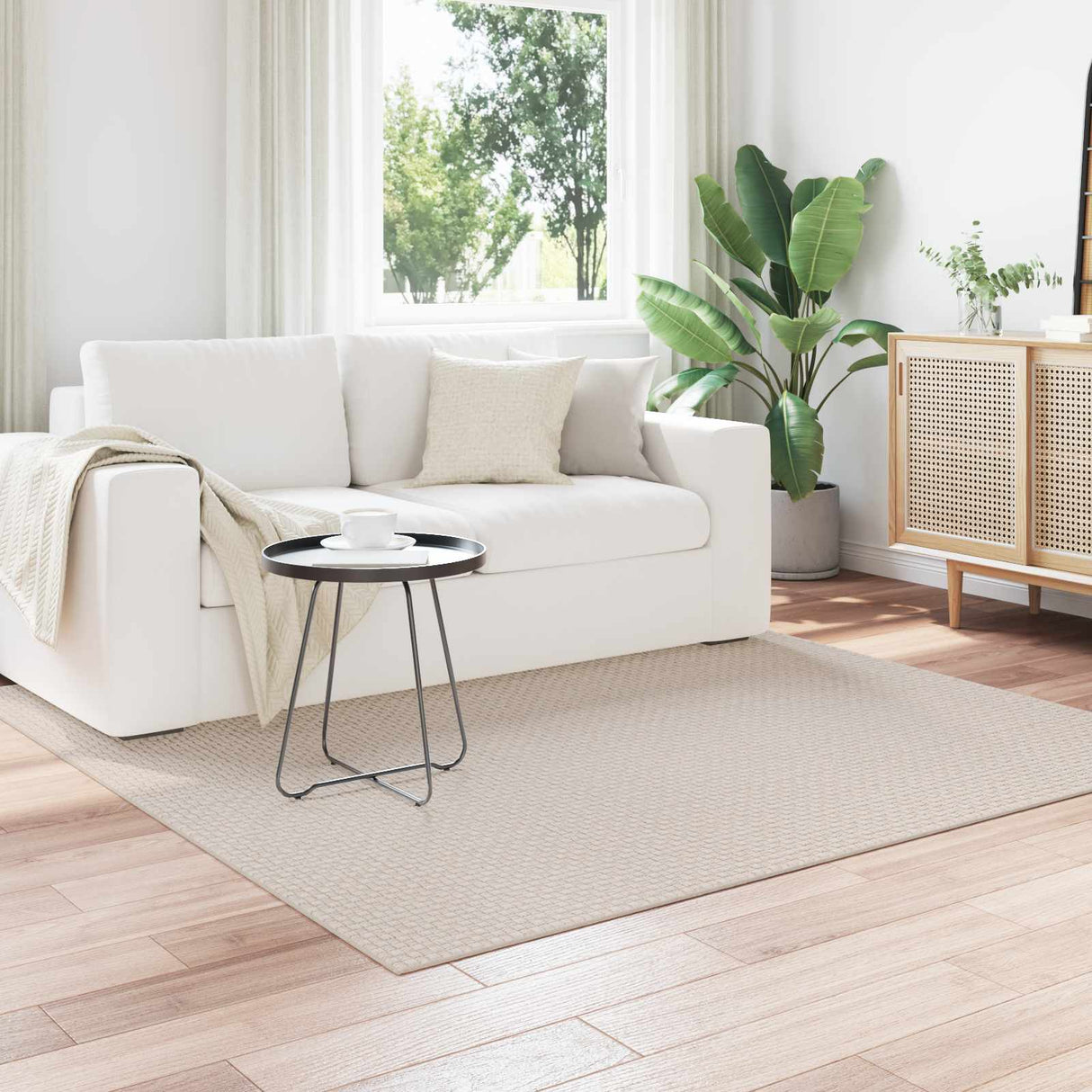 vidaXL Vloerkleden Rechthoekig FARO Crème 150 x 80 cm Polyester
