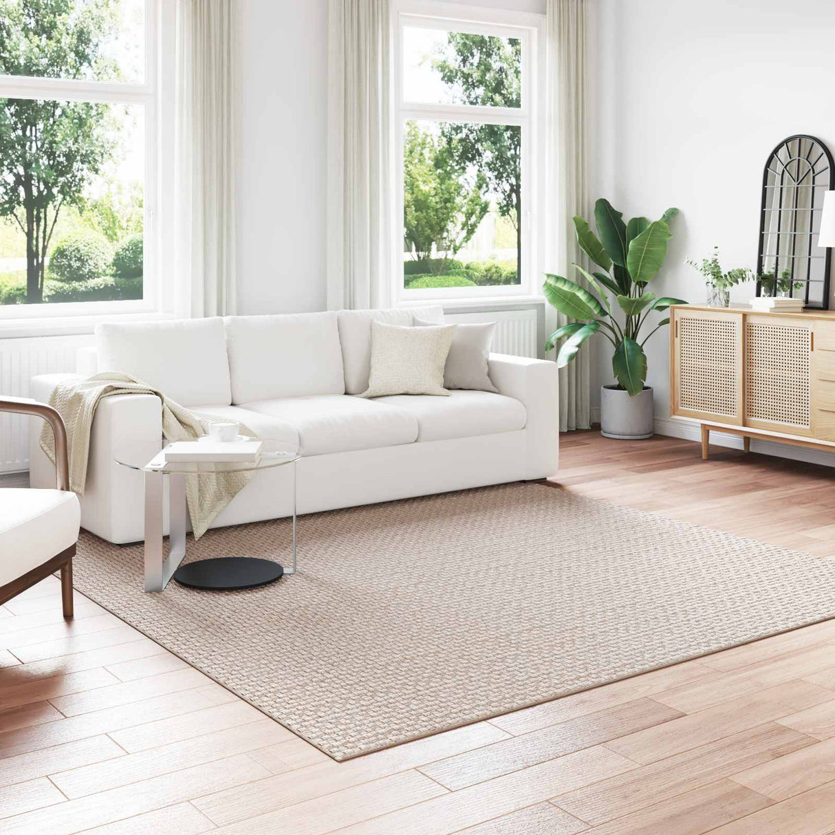 vidaXL Vloerkleden Rechthoekig FARO Crème 150 x 80 cm Polyester