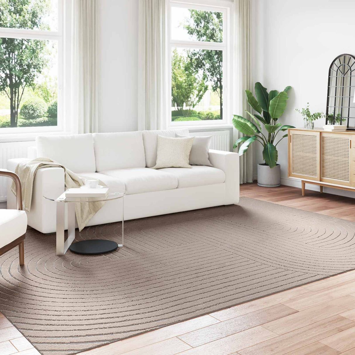 vidaXL Vloerkleden Rechthoekig PALMERAS Crème 150 x 80 cm Polyester