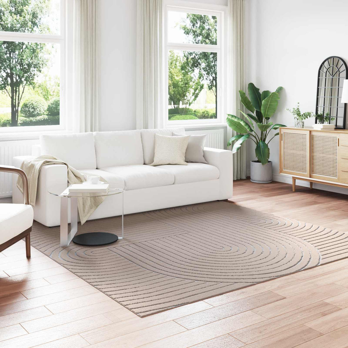 vidaXL Vloerkleden Rechthoekig PALMERAS Crème 150 x 80 cm Polyester