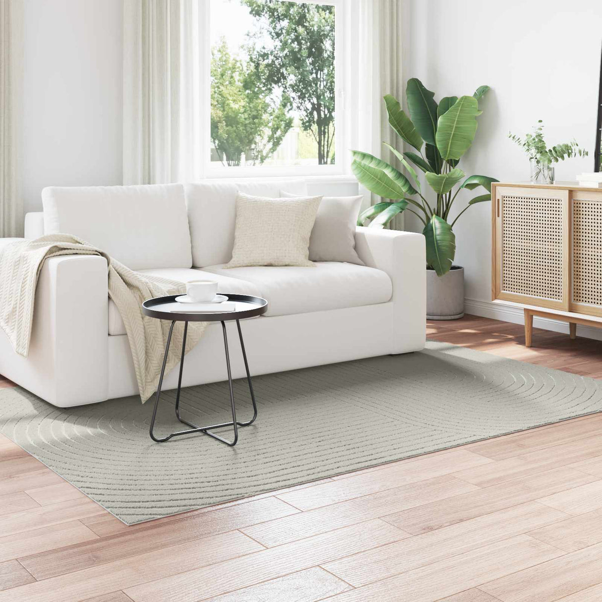 vidaXL Vloerkleden Rechthoekig PALMERAS Crème 150 x 80 cm Polyester