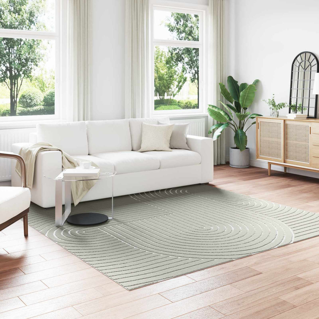 vidaXL Vloerkleden Rechthoekig PALMERAS Crème 150 x 80 cm Polyester