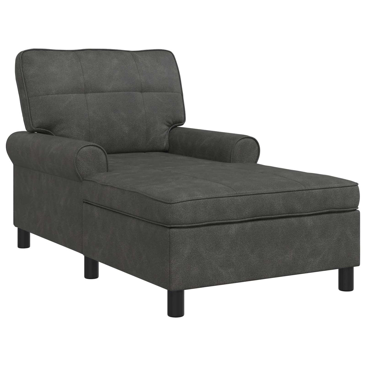 vidaXL Chaise Lounge met kussen Zwart 91 x 157 x 91 cm Kunstleer