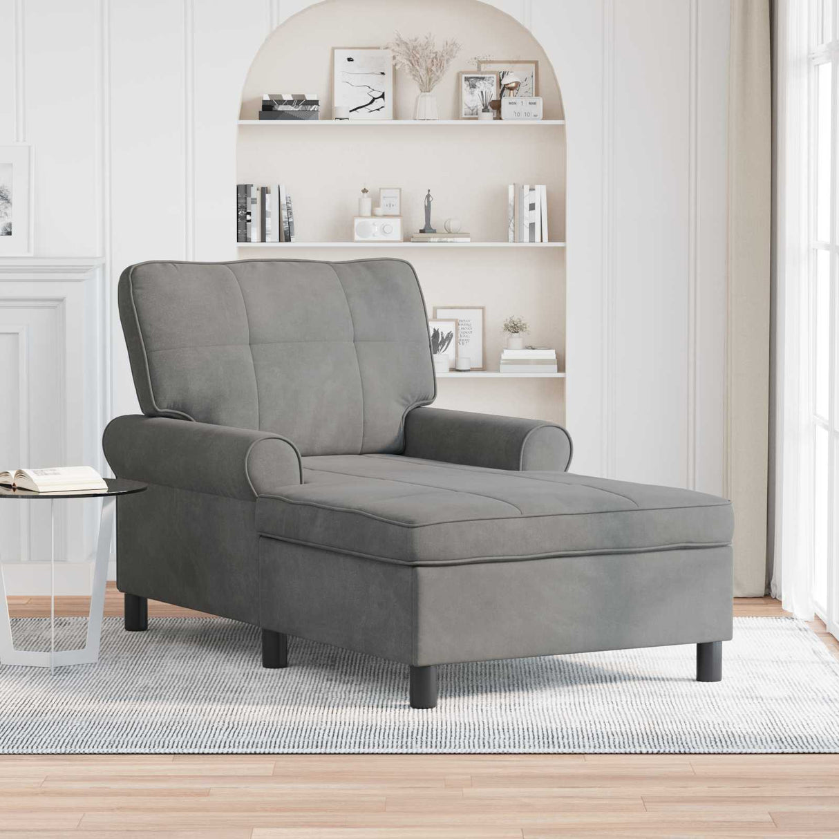 vidaXL Chaise Lounge met kussen Blauw 91 x 157 x 91 cm Fluweel
