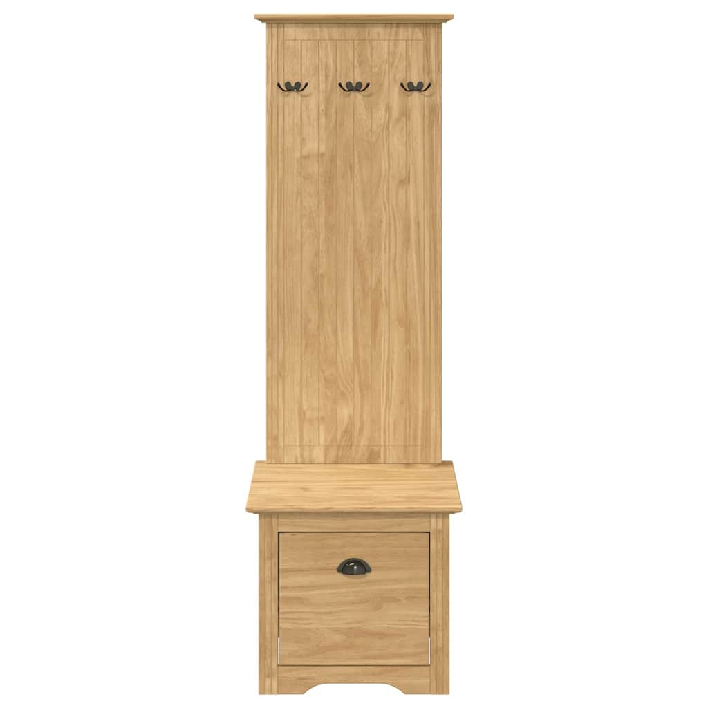 vidaXL Gangkast met haken BODO 50x40x157 cm wit en bruin