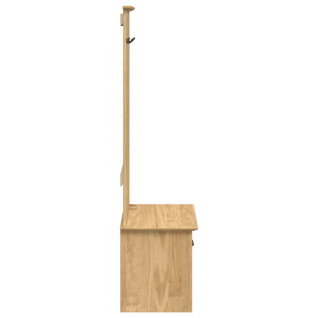 vidaXL Gangkast met haken BODO 50x40x157 cm wit en bruin