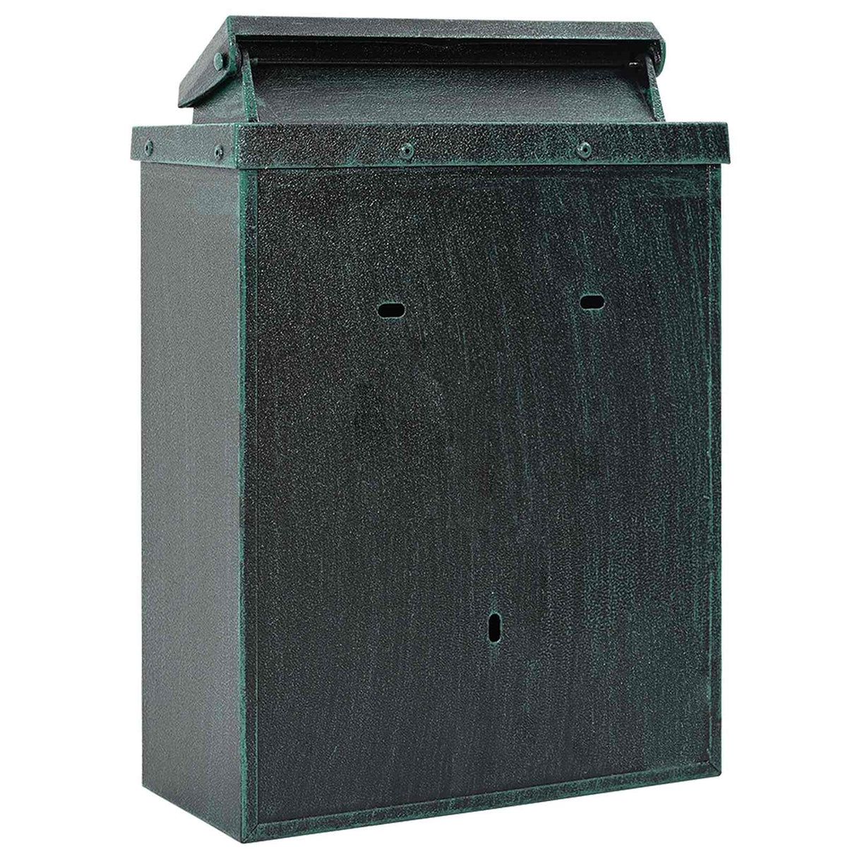 vidaXL Wandgemonteerde brievenbus met opslag Groen 29 x 13 x 41 cm