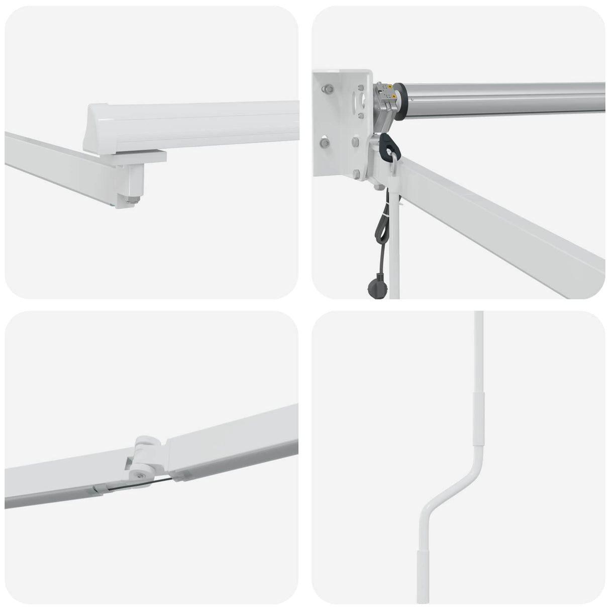 vidaXL Elektrisch Uittrekbaar Markies Frame Wit 2,5 x 2 m Aluminium