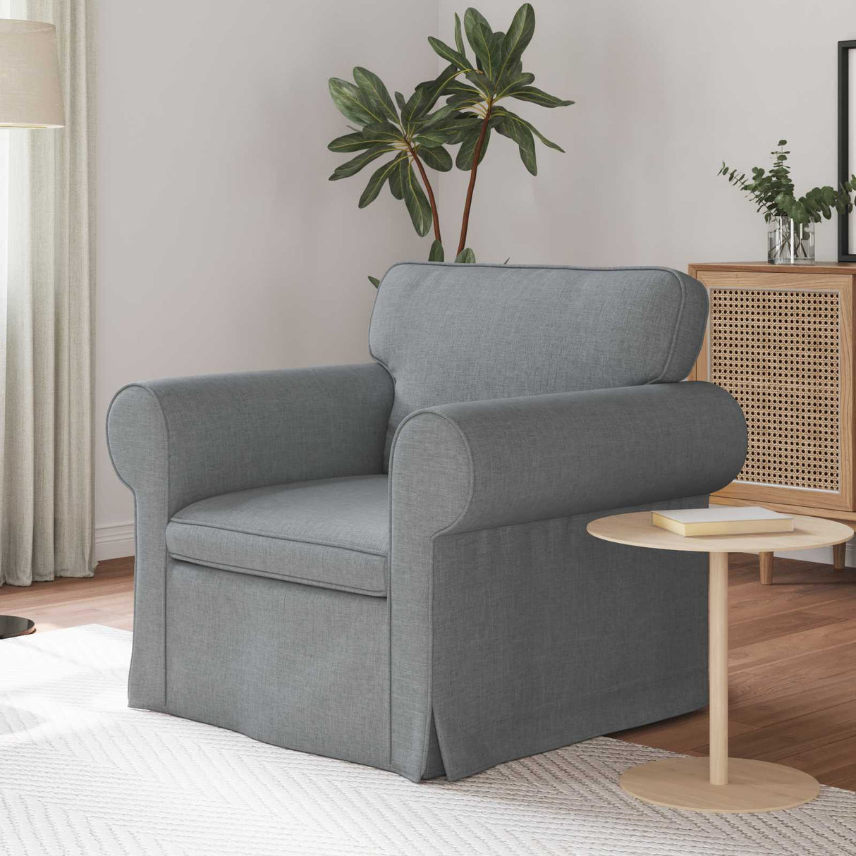 vidaXL Sofa Light Grey 95 x 82 x 80 cm Fabric
