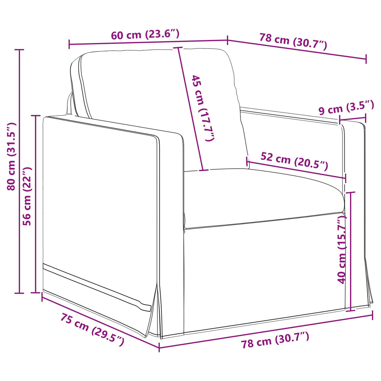 vidaXL Bank Lichtgrijs 78 x 78 x 80 cm Fluweel