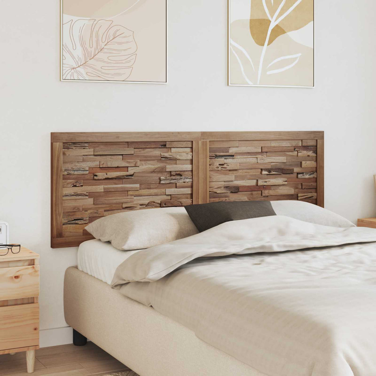 vidaXL Bed Hoofdbord Naturel Massief Teakhout