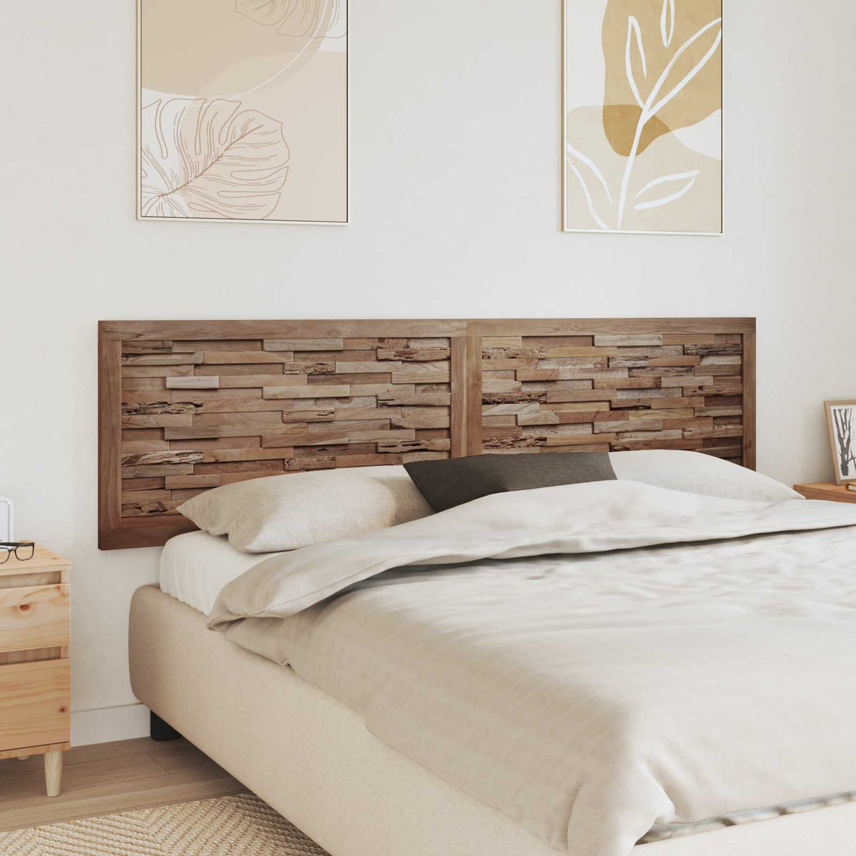 vidaXL Bed Hoofdbord Naturel Massief Teakhout