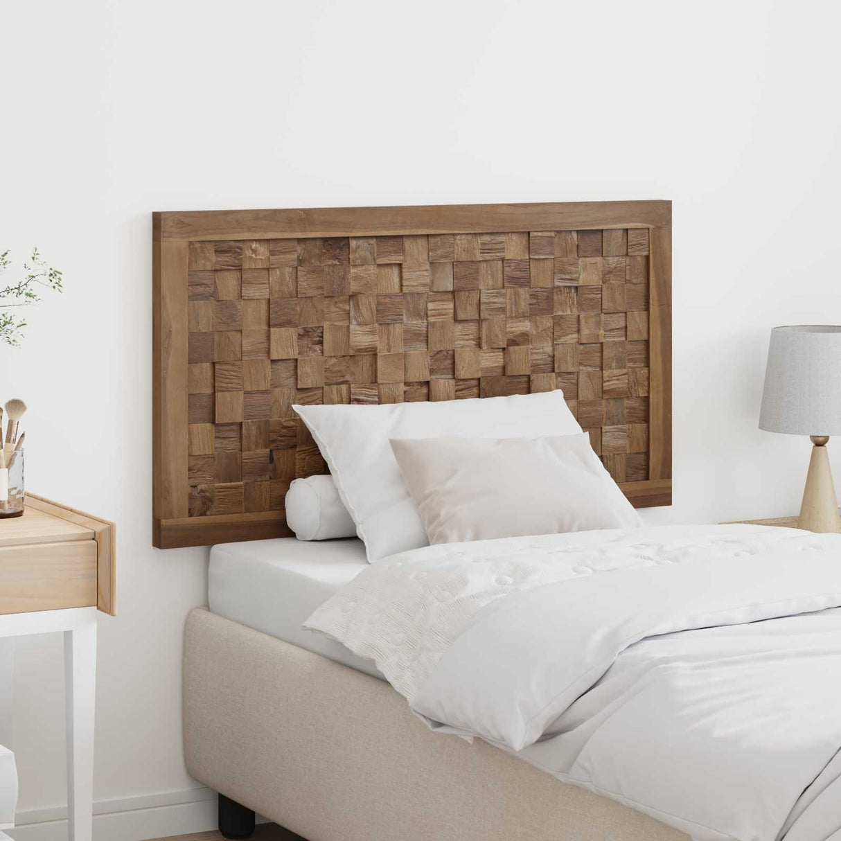 vidaXL Bed Hoofdbord Naturel Massief Teakhout