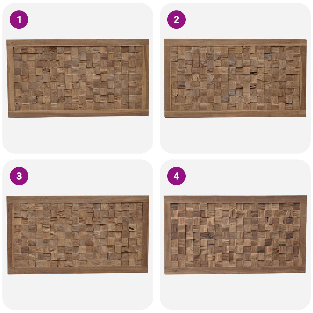 vidaXL Bed Hoofdbord Naturel Massief Teakhout