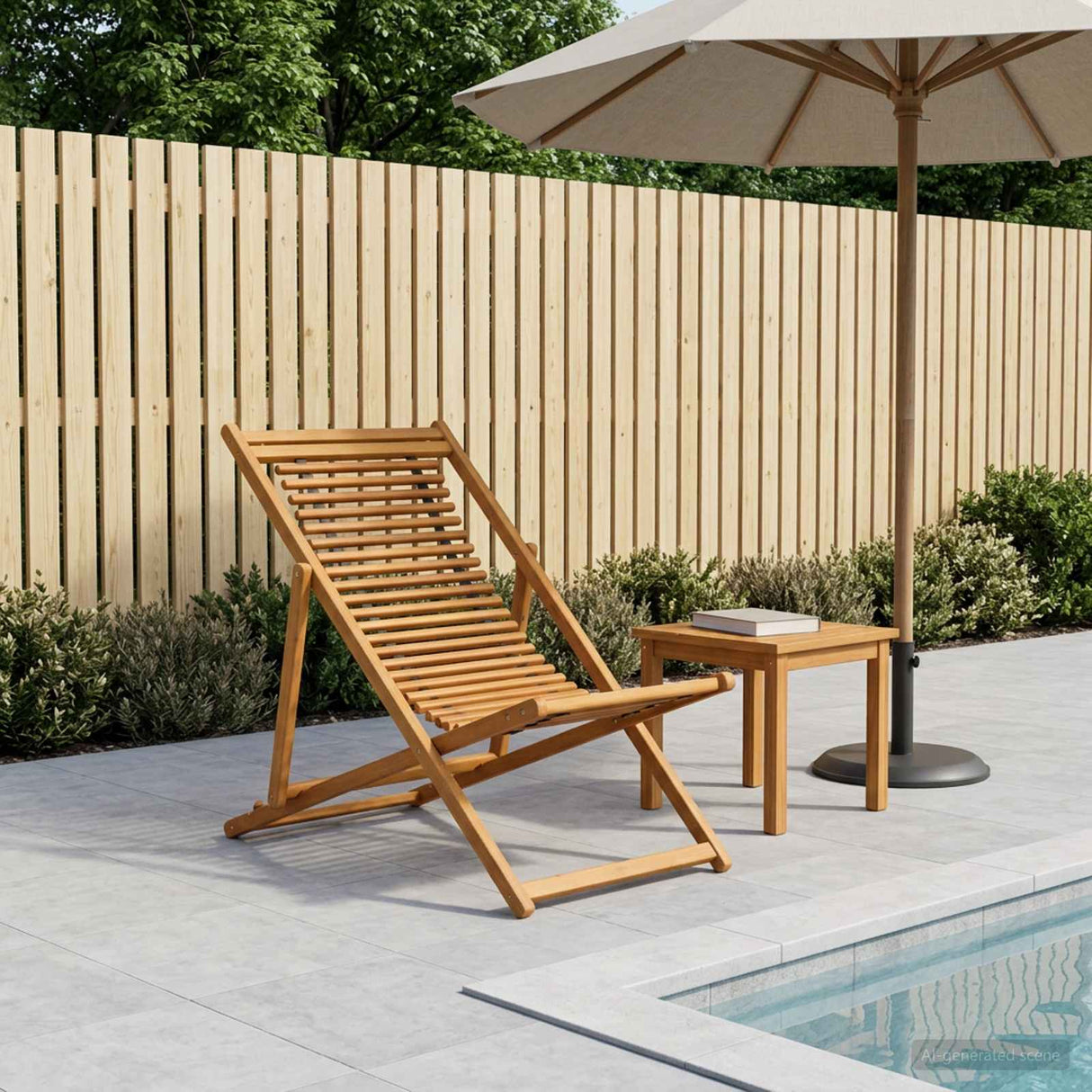 vidaXL Sun Lounger 3 Position Solid Eucalyptus Wood Natural