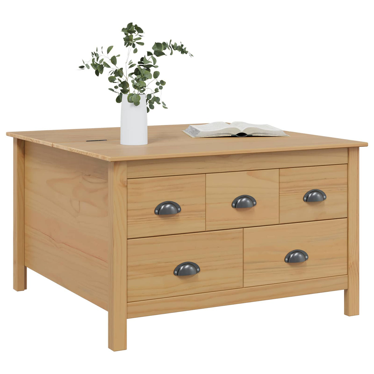 vidaXL Salontafel Honing bruin 79,5 x 79,5 x 49 cm Massief vurenhout