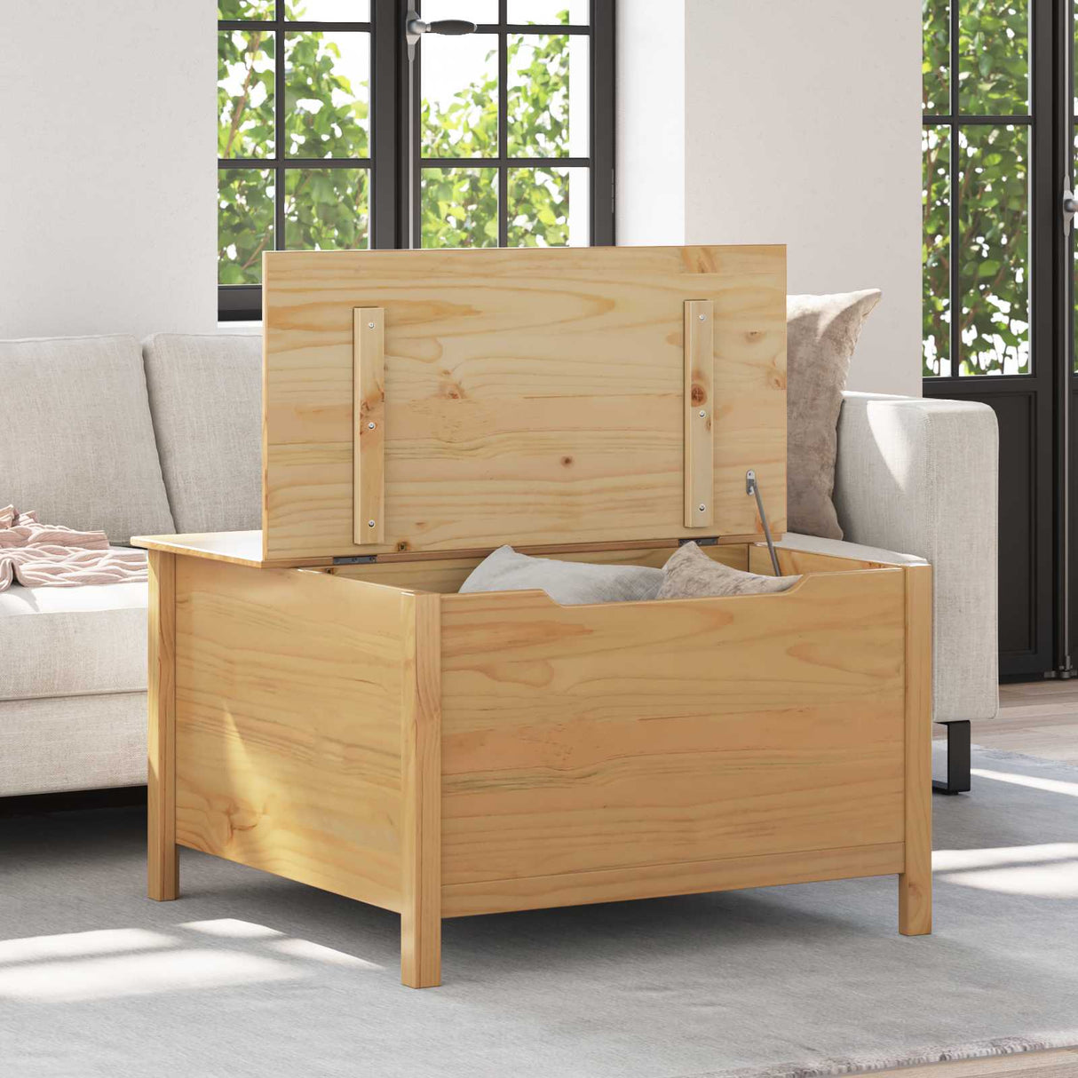 vidaXL Salontafel Honing bruin 79,5 x 79,5 x 49 cm Massief vurenhout