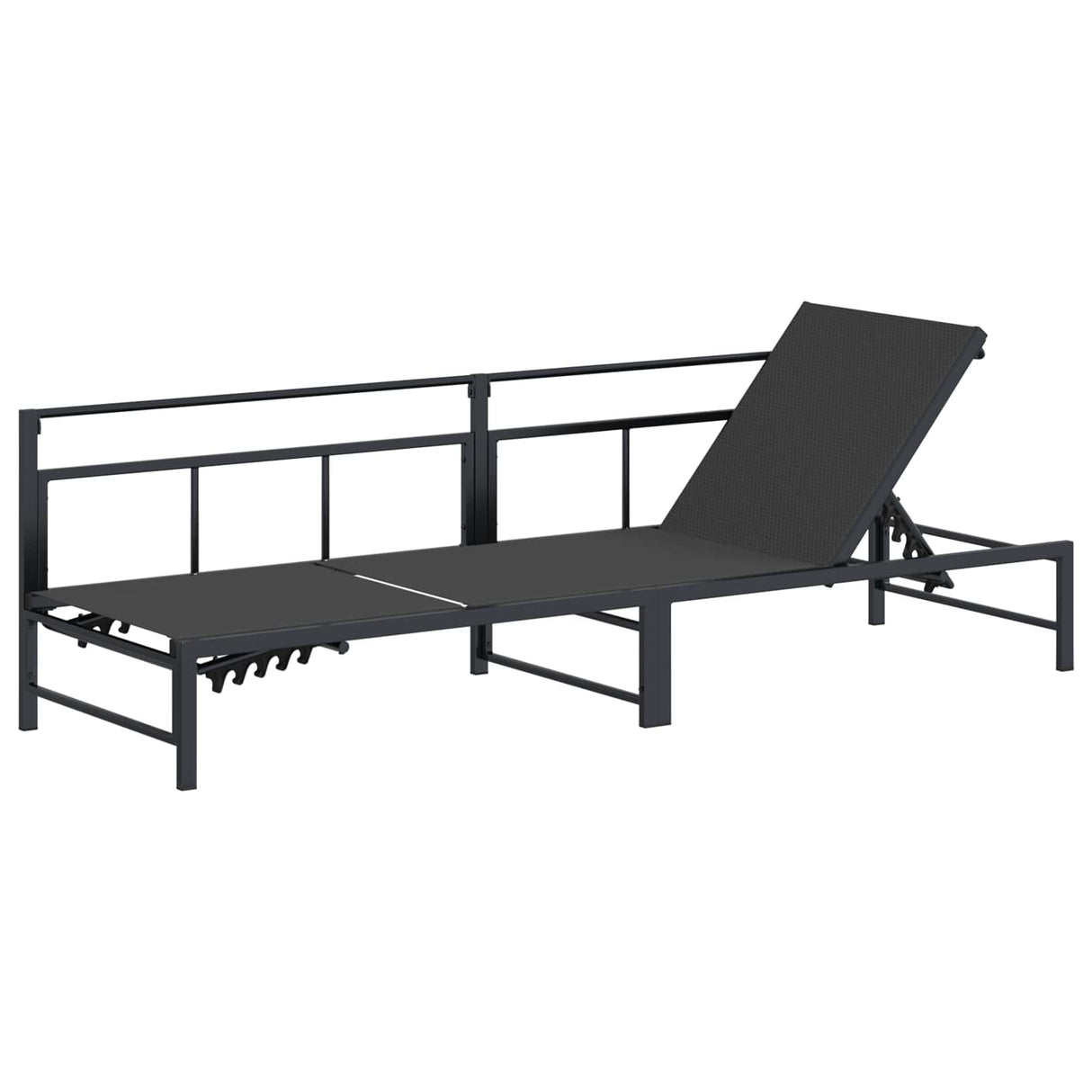 vidaXL Ligstoel Zwart 200 x 62 x 59,5 cm Textileen