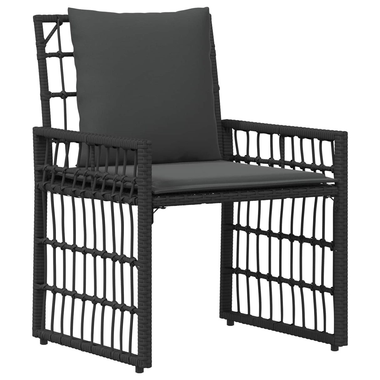 vidaXL Buitenmeubels set 4 pcs Zwart en Donker Grijs