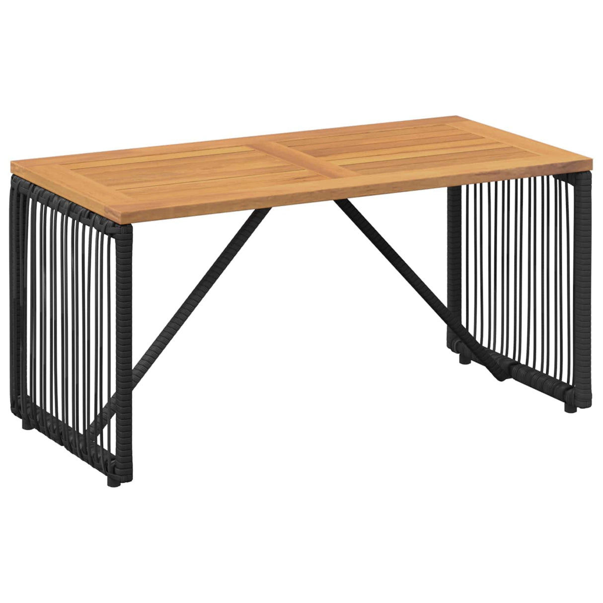 vidaXL Buitenmeubels set 4 pcs Zwart en Crème Wit poly rattan