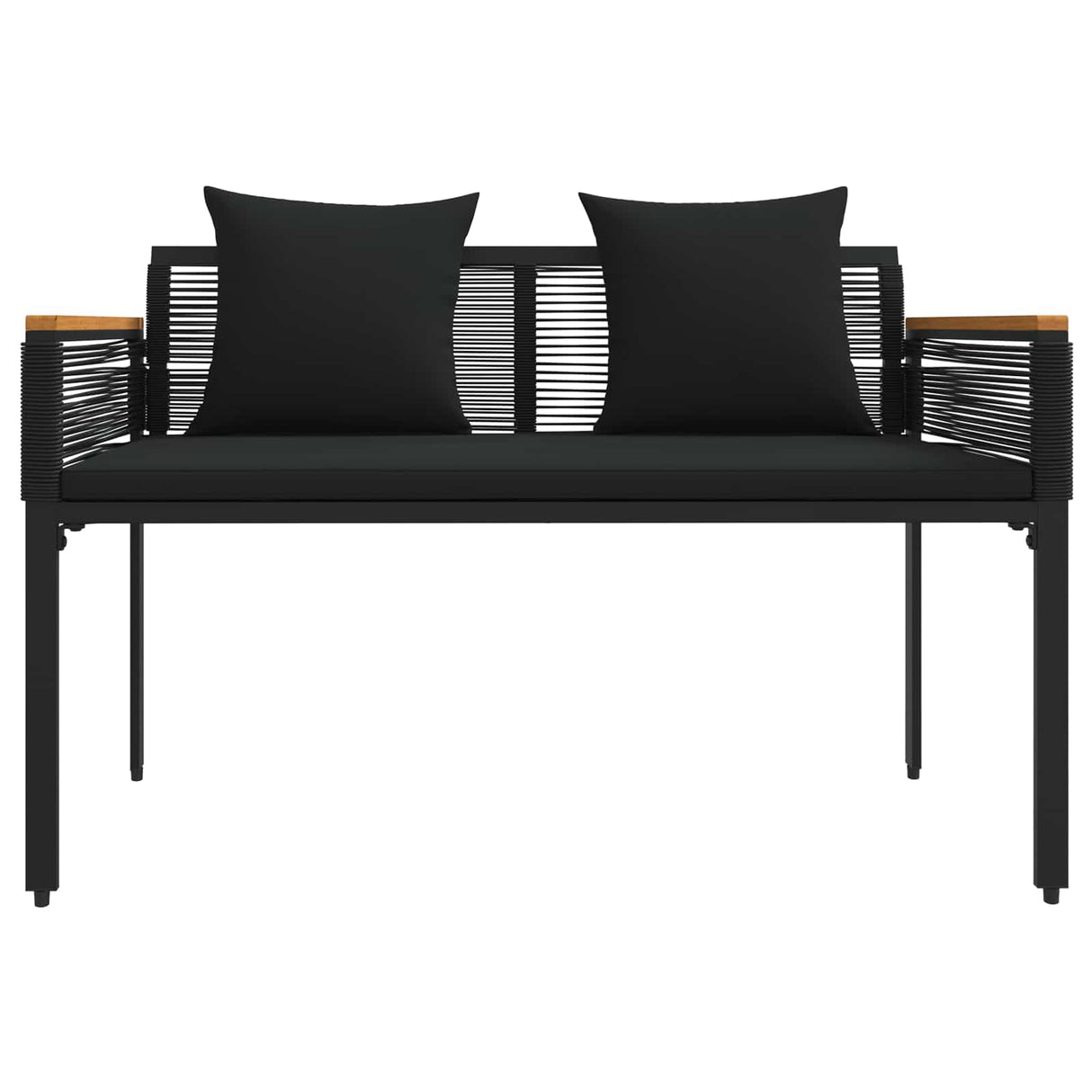 vidaXL Buitenmeubels set met kussen 4 pcs Zwart PE Riet