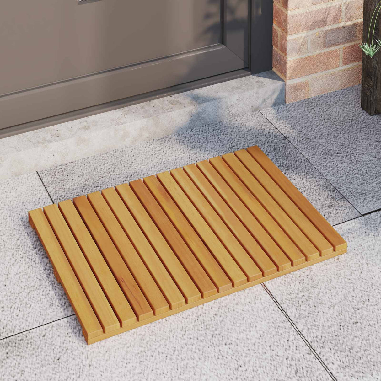 vidaXL Bath Mat Solid Brown 60 x 40 cm Wood