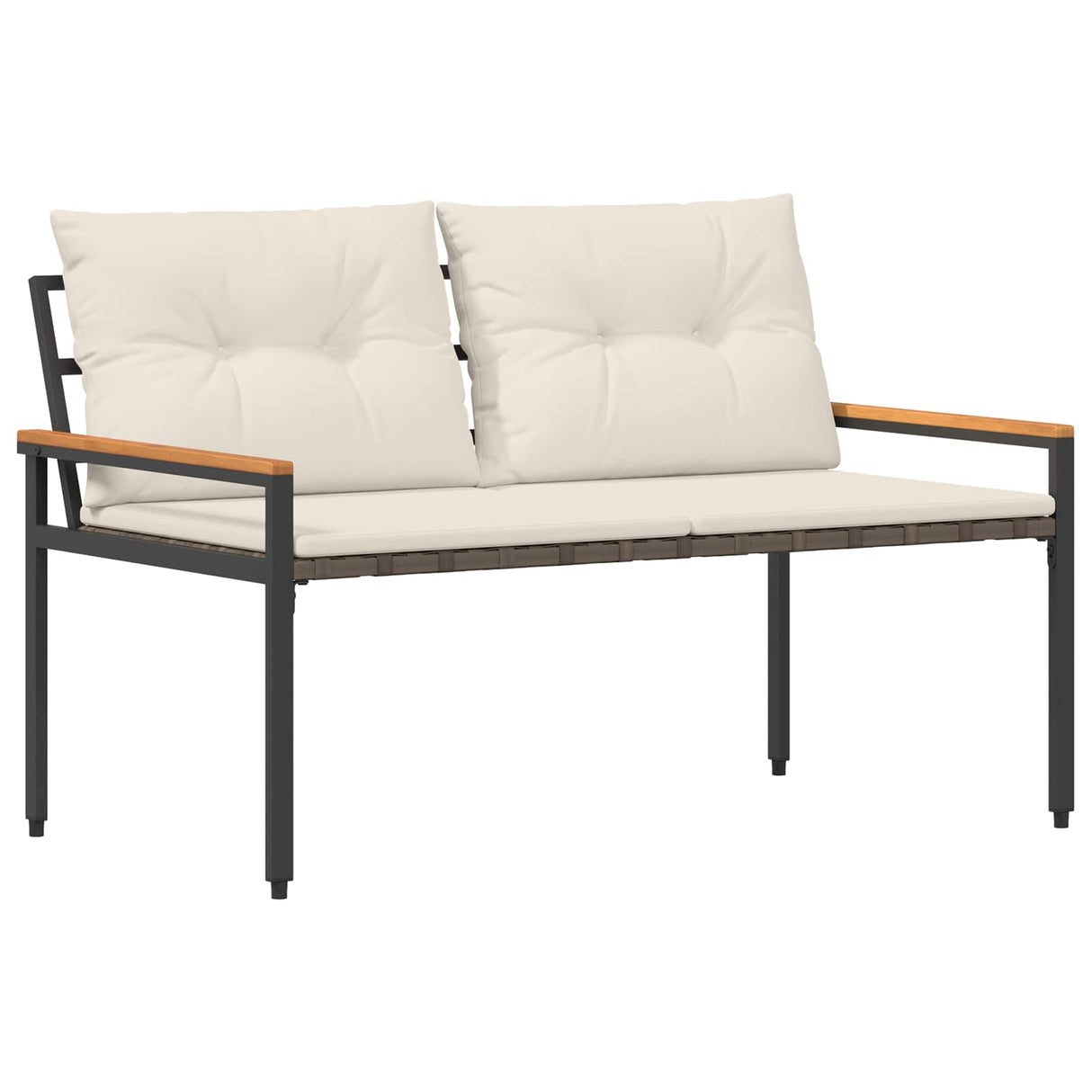 vidaXL Garden Lounge Set 4 Pieces Cream White Poly Rattan