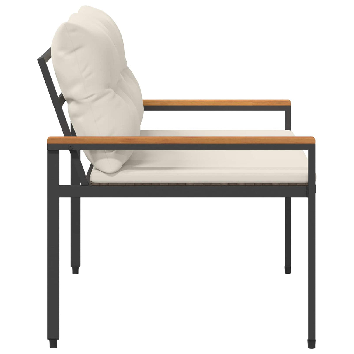 vidaXL Garden Bench 2-Seater 116 x 67.5 x 72 cm poly rattan Cream white